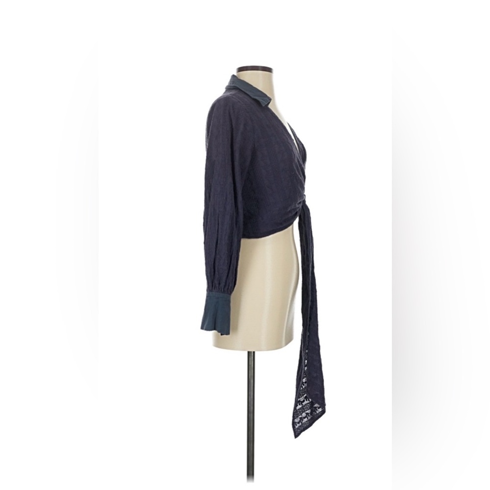 Elliatt Deep Blue Wrap Blouse - Picture 2 of 4